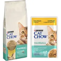 Purina Cat Chow Special Care Hairball Control - Croquettes pour chat pour favoriser l'élimination des boules de poils - 15 kg