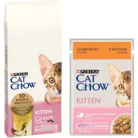 Cat Chow PURINA Kitten, poulet pour chaton - 2 x 15 kg