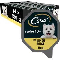 Cesar Senior 10+ au poulet et riz pâtée en gélée en barquettes pour chien (150 g)
