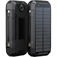 Powerneed S20000Q, Extérieur, Lightning, Solaire, USB, Chargement sans fil, Noir