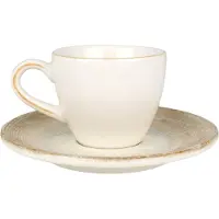 Bonna Patera - Tasses à espresso et soucoupes - 80 cc - Porcelaine - set de 6 pièces