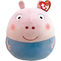 TY 39216 Peluche Squsih-A-Boos - George Peppa Pig, 35 cm