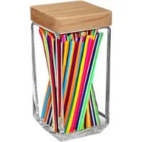 5five Simply Smart Cruche en verre carrée avec couvercle en pin « pin » 2 l - 5 five simply smart