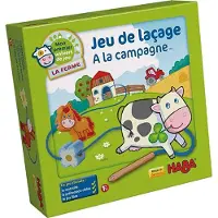 Haba Holzspielzeug Fädelspiel Bauernhof - Jeu éducatif pour les tout-petits