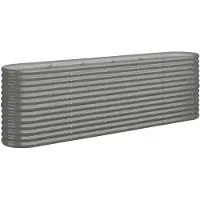 vidaXL Lit surélevé Acier revêtu par poudre 224x40x68 cm Gris