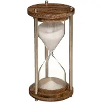 Atmosphera Sablier - - Bois de manguier - Verre et aluminium - 6 minutes - 8cm de diamètre