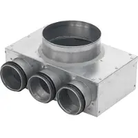 Lindab Boîte murale pour vanne PVWU Ø125 avec 3 raccords Ø63
