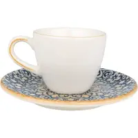 Bonna Alhambra - Tasses à Espresso et soucoupes - 80 cc - Porcelaine - set de 6 pièces