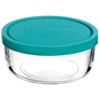 Bormioli Rocco 3.88450.MA1 Contenant alimentaire rond 1,25 L Bleu, Transparent 1 pièce(s), Boîte de conservation, Bleu, Transparent