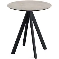 Essentials Infinity - Table de patio, structure noire + plateau HPL Moonstone, Ø70 cm, 1 pièce