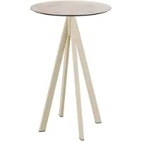Essentials Infinity - Table de bar avec structure couleur sable + plateau en stratifié haute pression Moonstone Ø70 cm, 1 pièce