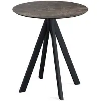 Essentials Infinity - Table de patio, structure noire + plateau en stratifié haute pression effet bois délavé Ø70 cm, 1 pièce
