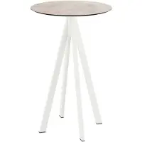 Essentials Infinity - Table de bar, structure blanche + plateau en stratifié haute pression Moonstone Ø70 cm, 1 pièce