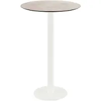 Essentials Table de bar Urban - Structure blanche + plateau en stratifié haute pression Moonstone Ø70 cm (1 pièce)