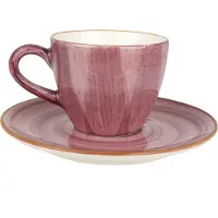 Bonna Aura Blackberry - Tasses à espresso et soucoupe - 80 cc - Porcelaine - set de 6