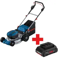 Bosch Professional 18V Tondeuse à gazon sans-fil GRA 18V2-46 (46 cm de coupe, bac ramassage 60 l, mulching) sans batterie