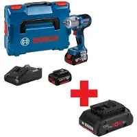 Bosch Professional 18V System GDS 18V-450 PC - Tournevis de Visseuse à choc a Batterie (450 Nm, starting 800 Nm, Connectivity, 2 batteries ProCORE 4.0 Ah, en L-BOXX)