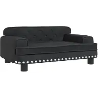 The Living Store Lit pour chien Noir 70x45x30 cm Velours