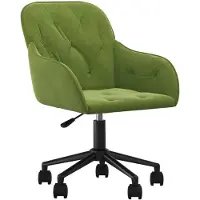 The Living Store Chaise de bureau pivotante vert clair velours