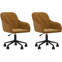 The Living Store Chaise de salle à manger 2 pcs. Pivotant Marron Velours