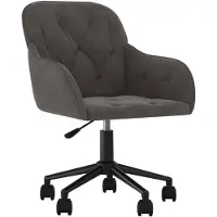 The Living Store Chaise de bureau pivotante gris foncé velours