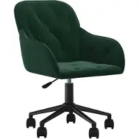 The Living Store Chaise de bureau pivotante vert foncé velours