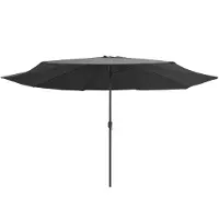 The Living Store Parasol avec mât métallique 400 cm Anthracite
