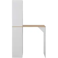 The Living Store Table de bar avec armoire blanc 115x59x200 cm