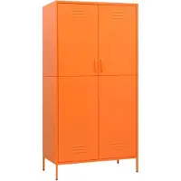 The Living Store Armoire Orange 90x50x180 cm Acier