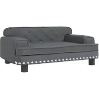 The Living Store lit pour chien gris foncé 70x45x30 cm velours