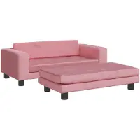 The Living Store Lit pour chien avec extension Rose 100x50x30 cm velours