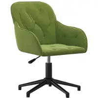 The Living Store Chaise de bureau pivotante vert clair velours