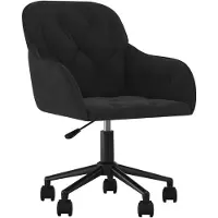 The Living Store Chaise de bureau pivotante noir velours
