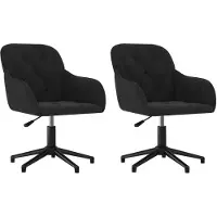 The Living Store Chaise de salle à manger 2 pcs. Pivotant Noir Velours