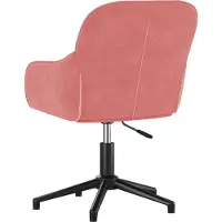 The Living Store Chaise de bureau pivotante rose velours
