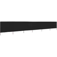The Living Store Tissu brise-vent 6 pièces 800 x 80 cm Noir