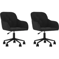 The Living Store Chaise de salle à manger 2 pcs. Pivotant Noir Velours