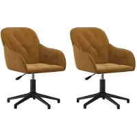 The Living Store Chaise de salle à manger 2 pcs. Pivotant Marron Velours