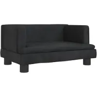 The Living Store Lit pour chien Noir 60x40x30 cm Velours
