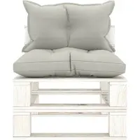 The Living Store Canapé central de jardin en palette avec coussin en bois taupe