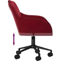 The Living Store Chaise de bureau pivotante vin rouge velours