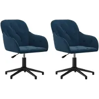 The Living Store Chaise de salle à manger 2 pcs. Pivotant Bleu Velours