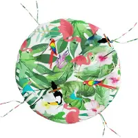 vidaXL Coussin rond multicolore Ø 100 x11 cm tissu oxford