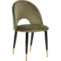Beliani Ensemble de 2 chaises de salle à manger Magalia Velour Olive Lumarko !
