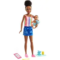 Barbie GRP12 Barbie Skipper Babysitters Inc. poupée + bébé/Accy Denim
