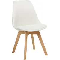 Beliani Jeu de 2 chaises de salle à manger Cream White Upholstered Wooden Legs Modern Style Kitchen Dining Room