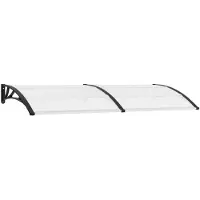 vidaXL Auvent de porte noir et transparent 240x75 cm PC