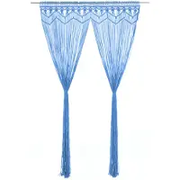 vidaXL Rideau en macramé Bleu 140x240 cm Coton
