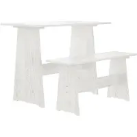 vidaXL Table de salle à manger avec banc REINE Blanc Pin massif