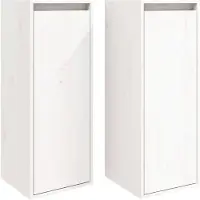 vidaXL Armoires murales 2 pcs Blanc 30x30x80 cm Bois de pin massif